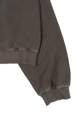 Vintage Washing Crop Hooded Zip-Up