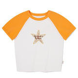 フィッシングミックスラグランクロップTシャツ [IVORY]