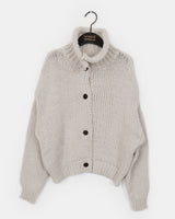 Alfo High Neck Button Knit Cardigan