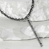 ss-elipse chain レタリングラインバーネックレス_black silver
