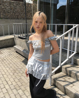 レースシャーリングスカートパンツ