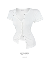 [MADE] Vivien snap button top (3color)