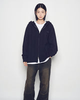 25FW CABLE KNIT HOODIE ZIP UP BLACK