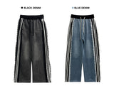 2-WAY lace wide denim training banding long pants (2 colors)