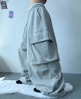 オーバーワイドカーゴトレーニングパンツ🖤❤🩶🤍 - 4 カラーズ
