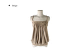 Ranky Vintage Button Balloon Shirring Sleeveless