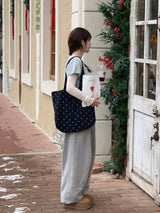 【MADE】Dot Tote corduroy bag [navy]