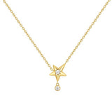 [worn by kiki isol] gold sparkling star drop 14k gold plating + 925 silver necklace N066-04G