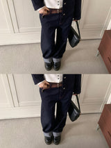 Penny Red Stitch Raw Wide Denim Pants