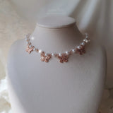 バタフライワルツチョーカーネックレス - Rosegold Color