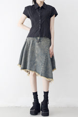 Reneck denim ankle skirt