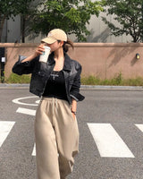 [BELLIDE MADE] cropped denim short jacket
