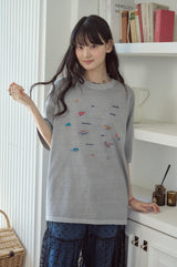 26SS★ Dino Stitch Embroidered Pigment Short Sleeve Tee