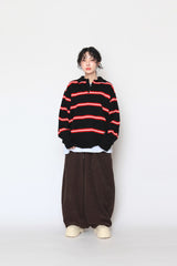 Colored striped collar knitwear