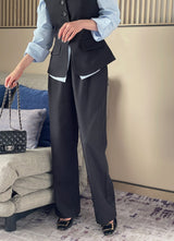 Tinel Pintuck Wide Banding Slacks