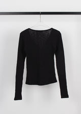 RIBBED V-NECK CARDIGAN