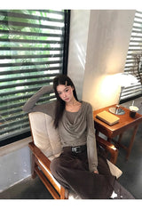 Cozy Soft Shirring Long Sleeve T-shirt
