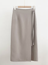 Ever Buckle Strap Wrap Long Skirt