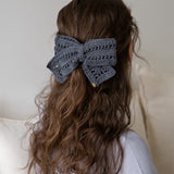  Special crochet knitted ribbon hairpin (4colors)