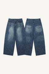 Brushed Slub Wide Denim Pants