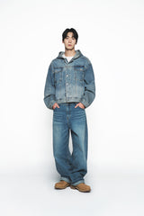 25SS OVERSIZE DENIM HOODIE TRACKER LIGHT BLUE