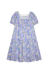 ULLALA パジャマブルーミングショートスリーブワンピース　ブルーパープル[24146WOSXN]
