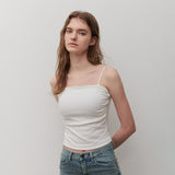 SHIRRING CAP SLEEVELESS WHITE