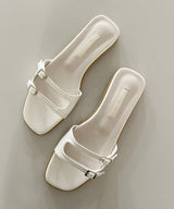 Vero Double Buckle Summer Daily Minimal Slippers 2 colors
