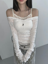 ballerina v long t-shirt(2 color)
