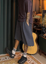 Pigmented Flared Short Bermuda Pants 4COLOR