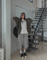 Side Round Pile Bermuda Pants
