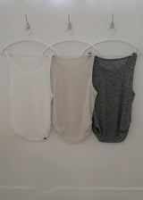 Linen Shirring Sleeveless Top_Beige