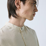 linen concho roll up shirt cream