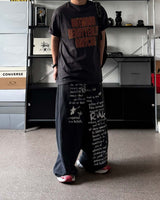 MG lettering washed sweatpants
