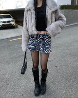 Mink crop fur jacket