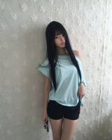 レカンオフショルダー半袖Tシャツ