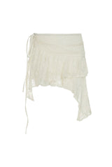 MAGO LACE EYELET WRAP MINI SKIRT