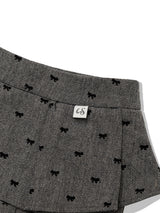 RIBBON MIDI SKIRT(GREY)