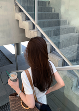 Slow Cable Round Short Sleeve Knit / 10 colors