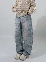 (UNISEX) カモワイドデニムパンツ