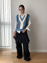 Detail V-neck Knit Vest Vest