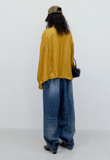 YY CHECKERED HEART BONE BALL CAP - MUSTARD