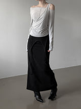 Janet two-way slit long skirt
