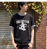 エッセンシャルスタンダード半袖リンガーTシャツ Cool Cats Club ブラック