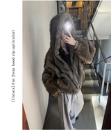 [Unisex] Fur 2way hood zip up(4color)