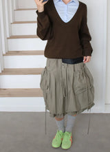 DEEP V-NECK OVER KNIT