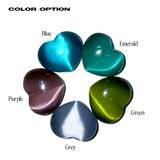 Catseye heart gemstone necklace (5color)