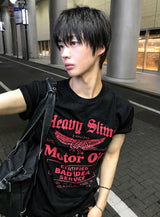 Slim-Fit Washed Graphic Semi-Crop Tee