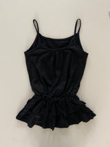 Veronica Hem Frill Tiered String Sleeveless Blouse (2 colors)