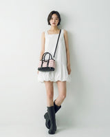 RIBBON LACE EMBOSS SHOULDER & CROSS BAG